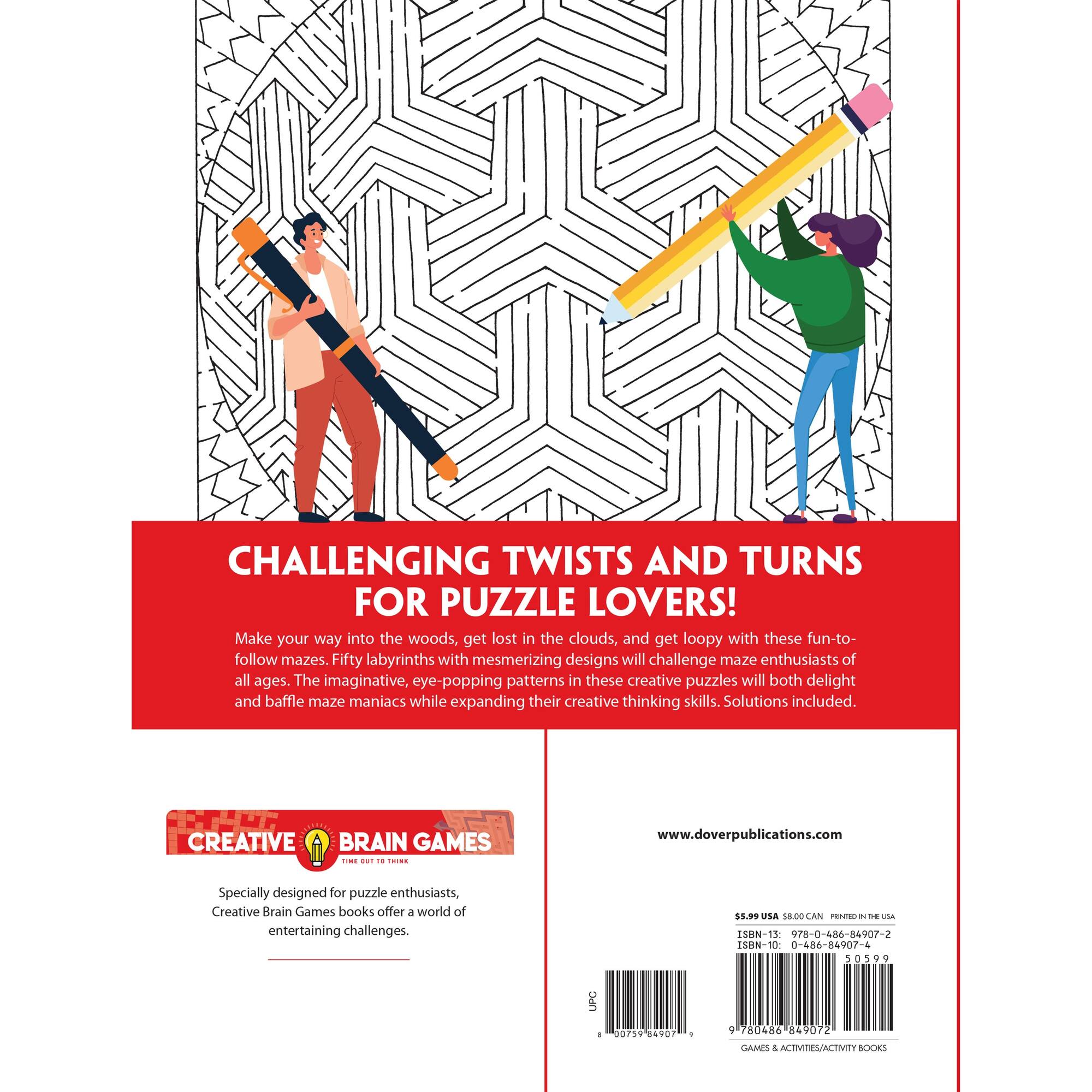 Dover Publications Creative Brain Games Mind-Bending Mazes Book